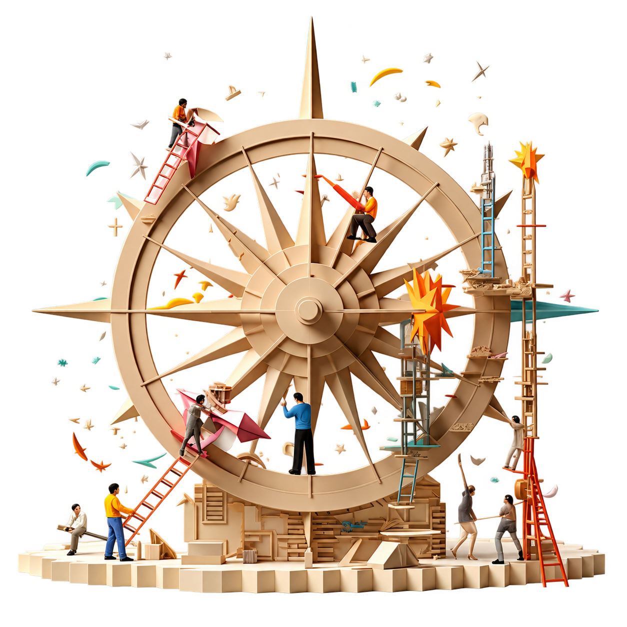 People constructing and navigating a complex system